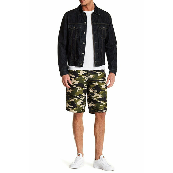 True Religion Men's Big T w/ Flap Pocket Boardshorts in Camo Print Shorts